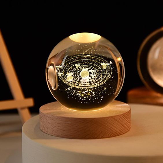 Crystal Solar System Lamp – Celestial LED Night Light