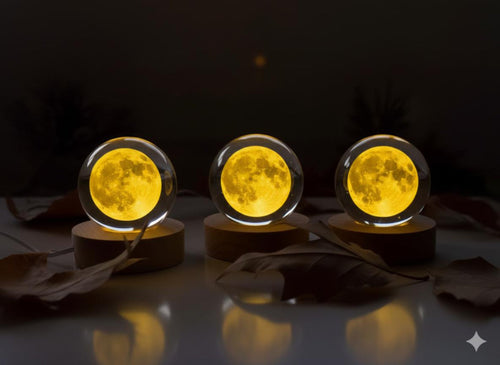 Crystal Moon Lamp – Warm Glow Night Light